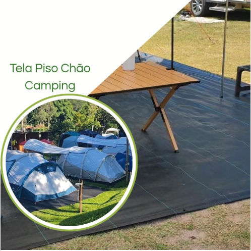 Rafia de solo para barraca de camping preta