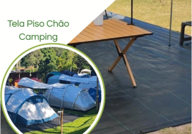 Rafia de solo para barraca de camping preta