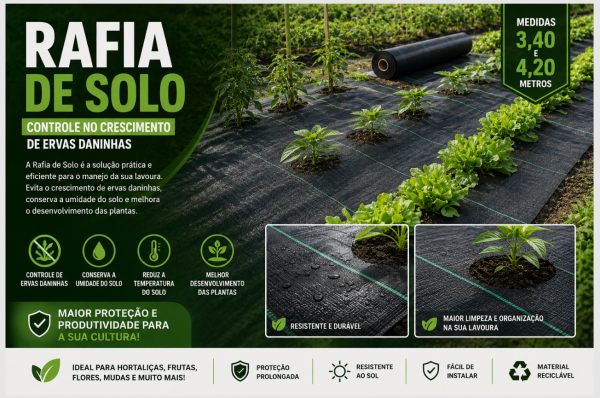 Rafia De Solo Preta Para Camping Jardim Horta 