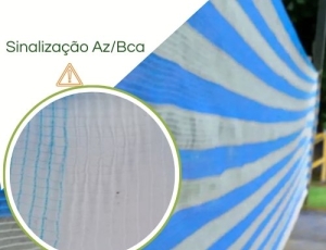 Tapume Tela Tecida Sinalização Azul/Branco 1,20mX50m (Leve)