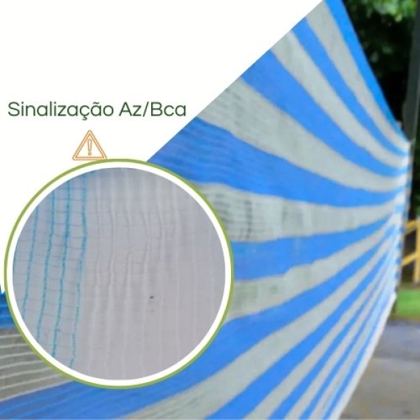 Tapume Tela Tecida Sinalização Azul/Branco 1,20mX50m (Leve)
