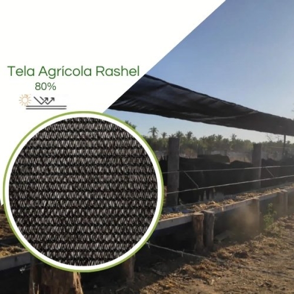 Tela para Sombreamento Preta 80% - para Viveiros, Telados e Bovinocultura