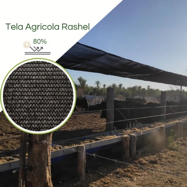 Tela para Sombreamento Preta 80% - para Viveiros, Telados e Bovinocultura