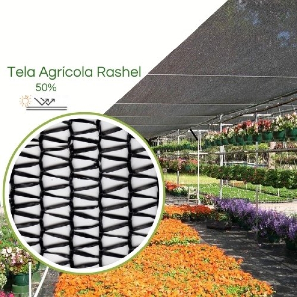 Tela para Sombreamento Preta 50%  para hortaliças, flores e mudas em geral