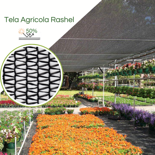 Tela para Sombreamento Preta 50%  para hortaliças, flores e mudas em geral
