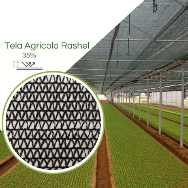 Tela para Sombreamento Preta 35% - para hortaliças, flores e mudas em geral.