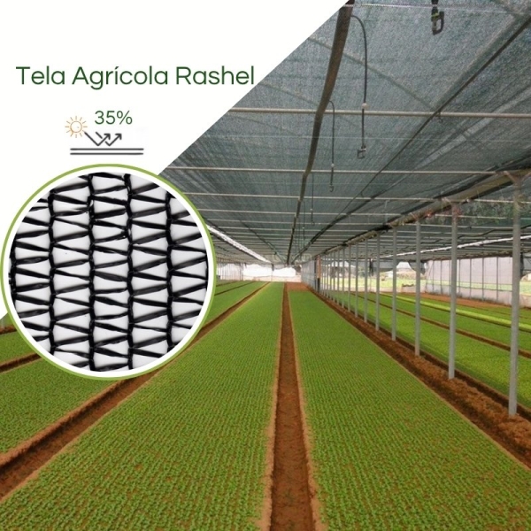 Tela para Sombreamento Preta 35% - para hortaliças, flores e mudas em geral.