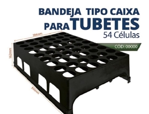 BANDEJA TIPO CAIXA P/ TUBETES 100/130/190/290 ML – 54 CELULAS (10 peças)