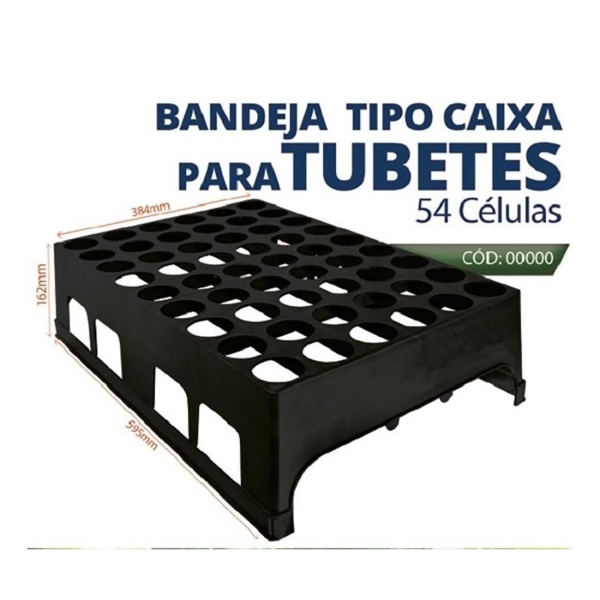 BANDEJA TIPO CAIXA P/ TUBETES 100/130/190/290 ML – 54 CELULAS (10 peças)