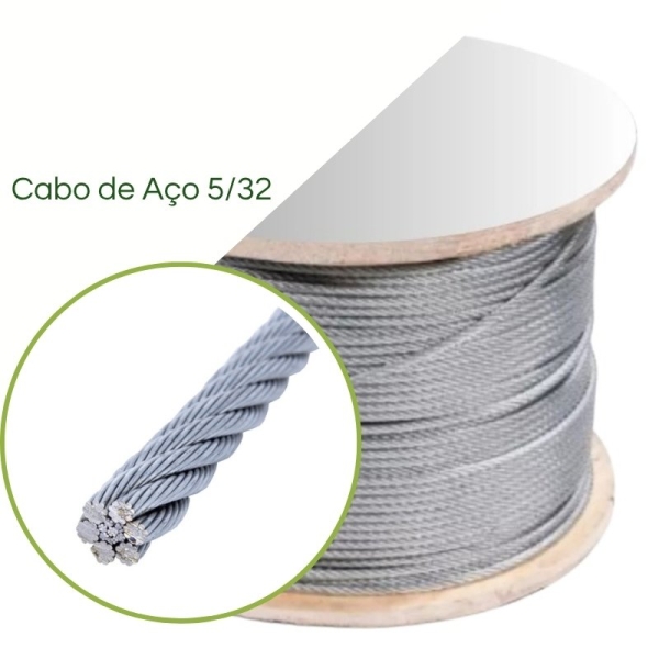 Cabo de Aço sem Revestimento 5/32