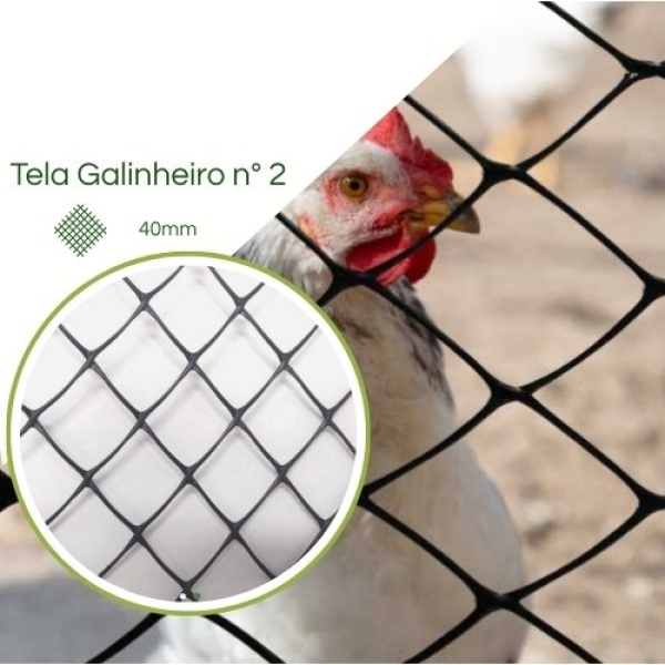 Tela Plástica Galinheiro 2'   Leve n° 2