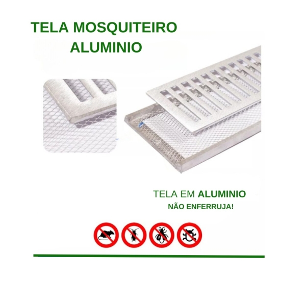 Tela Mosquiteira Aluminio Malha 14 BWG 31 - Fio 0,25