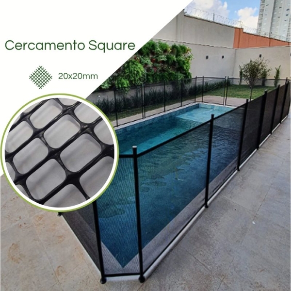 Tela para Cercamento SQUARE 20X20 PRETA