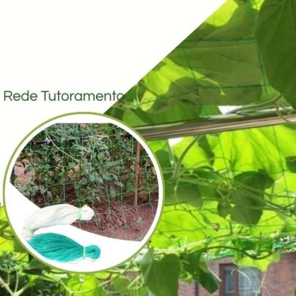 Rede Tutoramento De Planta Treliça 2x100m Pepino tomate Verde e Branco
