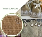 TECIDO DECORAÇÃO JUTA/OURO