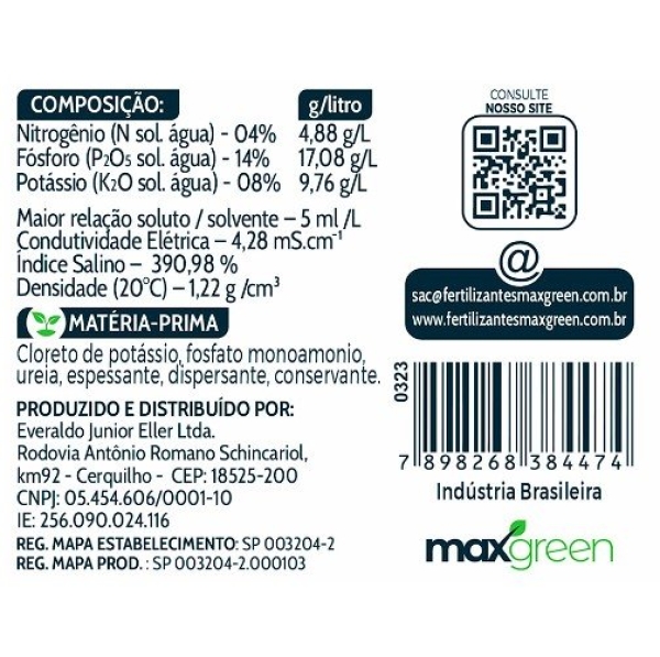 Fertilizante Forth Maxgreen Concentrado 04-14-08 100 ml