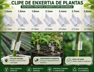 Clipes para Enxertia 1.2mm Incolor - Pcte com 1.000pçs