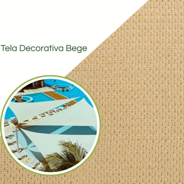 Tela Sombreamento para Áreas Externas  - Pergolados, Jardins e Churrasqueira Terracota Bege