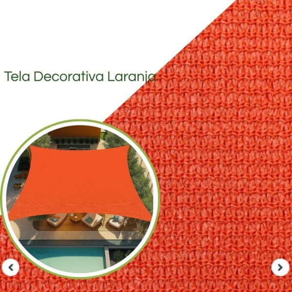 Tela Sombreamento para Áreas Externas  - Pergolados, Jardins e Churrasqueira Terracota Laranja 