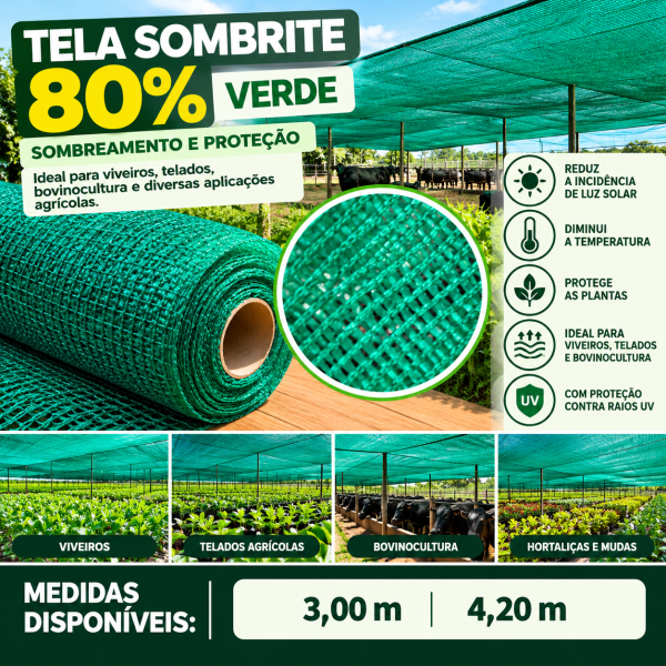 Tela Sombrite 80% Verde