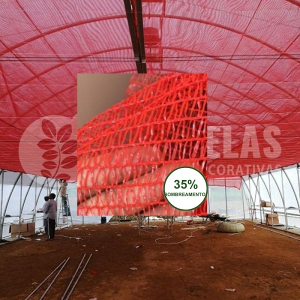 Sombrite tela de Sombreamento 30%  Vermelha 