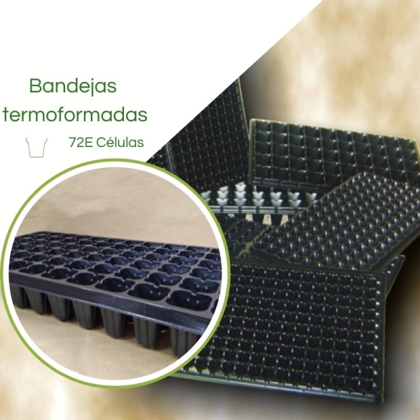 Bandeja Termoformadas 72E Células - Caixa c/ 70pç