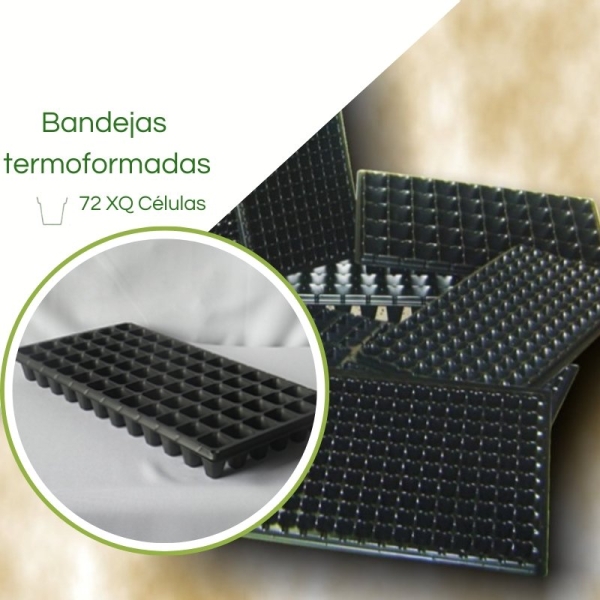 Bandeja Termoformadas  XQ 72 Células - Caixa c/ 200pç
