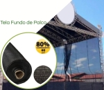 Tela Fundo de Palco Preta 80% Sombreamento 60 g/m² Eventos e Shows