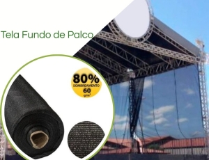 Tela Fundo de Palco Preta 80% Sombreamento 60 g/m² Eventos e Shows