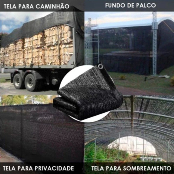 Tela Fundo de Palco Preta 80% Sombreamento 60 g/m² Eventos e Shows