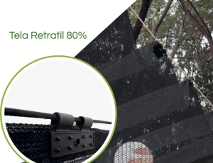 Tela Retrátil para Quintal Preta 80% Sombreamento