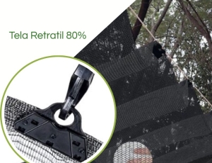 Tela Retrátil para Quintal Preta 80% Sombreamento
