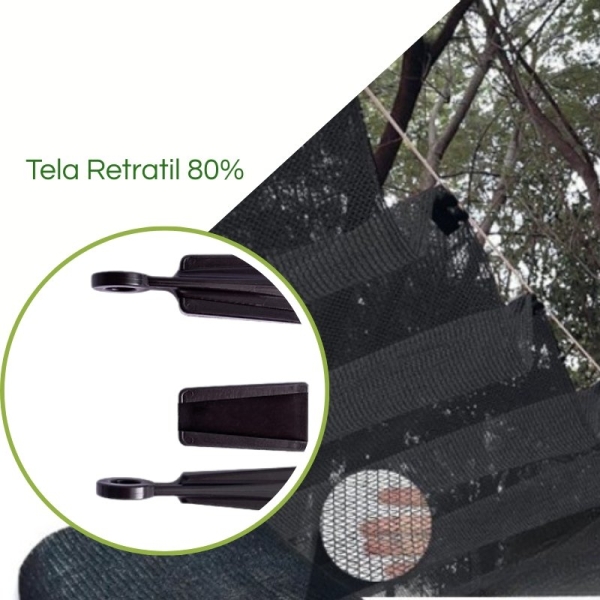 Tela Retrátil para Quintal Preta 80% Sombreamento