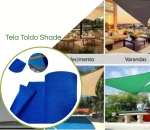 Tela Shade 90% Sombreamento Azul Reforçada - Cobertura Garagem Pergolado Piscina Área Externa M2