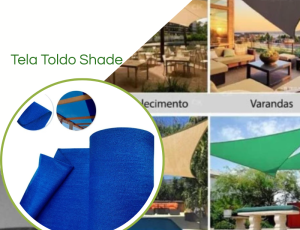 Tela Shade 90% Sombreamento Azul Reforçada - Cobertura Garagem Pergolado Piscina Área Externa M2