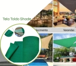 Tela Shade 90% Sombreamento Verde Reforçada - Cobertura Garagem Pergolado Piscina Área Externa M2