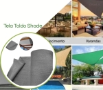 Tela Shade 90% Sombreamento Prata Reforçada - Cobertura Garagem Pergolado Piscina Área Externa M2