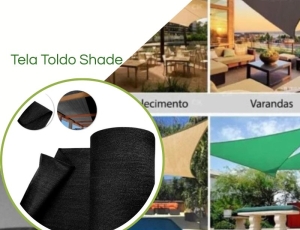 Tela Shade 90% Sombreamento Preto Reforçada - Cobertura Garagem Pergolado Piscina Área Externa M2