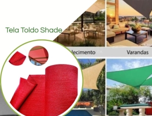 Tela Shade 90% Sombreamento Vermelho Reforçada - Cobertura Garagem Pergolado Piscina Área Externa M2