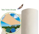 Tela Shade 90% Sombreamento Bege Reforçada - Cobertura Garagem Pergolado Piscina Área Externa M2