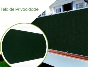 Tela Decorativa Privacidade para Cerca Verde com Bainha para Muros Varandas