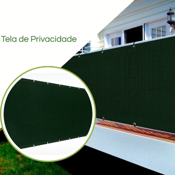 Tela Decorativa Privacidade para Cerca Verde com Bainha para Muros Varandas