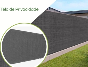 Tela Decorativa Privacidade para Cerca Prata com Bainha para Muros Varandas