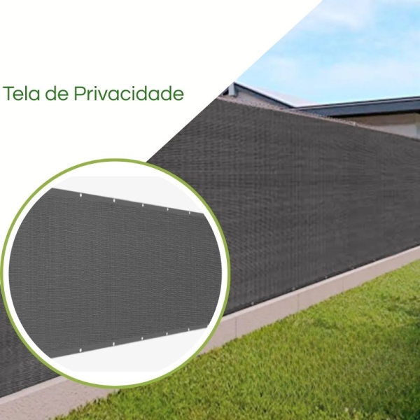 Tela Decorativa Privacidade para Cerca Prata com Bainha para Muros Varandas
