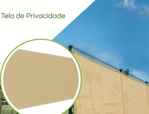 Tela Decorativa Privacidade para Cerca Bege com Bainha para Muros Varandas