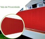Tela Decorativa Privacidade para Cerca Vermelho com Bainha para Muros Varandas