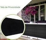 Tela Decorativa Privacidade para Cerca Preto com Bainha para Muros Varandas