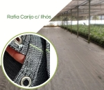 Rafia De Solo Carijó Preto Branco Com Ilhós - Barraca Acampamento