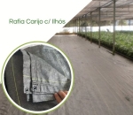 Rafia De Solo Carijó Preto Branco Com Ilhós - Barraca Acampamento