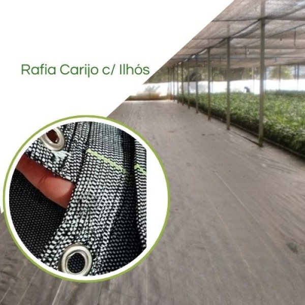 Rafia De Solo Carijó Preto Branco Com Ilhós - Barraca Acampamento